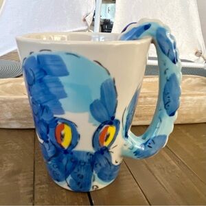 Homee Octopus Hand Painted 3D Creative Blue Coffee Mug
